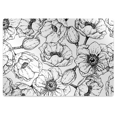 Podložka pod stoličku na podlahu Kvetinový motív