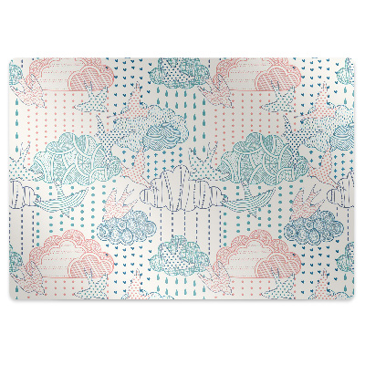 Podložka pod stoličku na podlahu Mraky a bodky