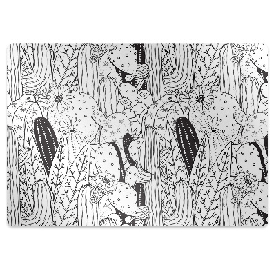 Podložka pod stoličku na podlahu Kreslené kaktusy