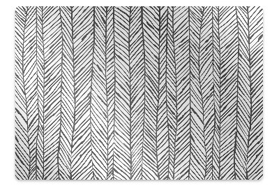 Podložka pod stoličku na podlahu Čiernobiele šípky s jemnými čiarami,