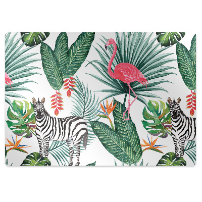 Podložka pod stoličku na kolieskach Plameniak a zebra