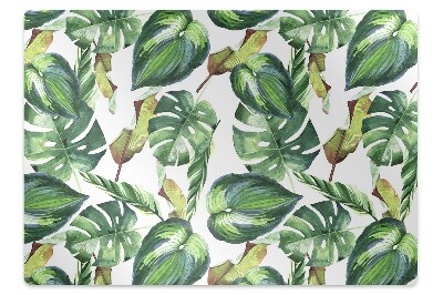 Ochranná podložka pod stoličku Tropické listy monstera a banánovníka,