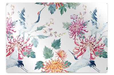 Podložka pod stoličku na kolieskach Volavky v kvete