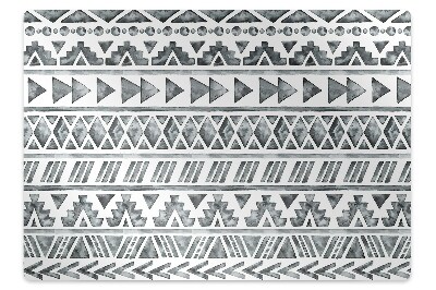 Podložka pod stoličku na podlahu Čiernobiely geometrický etnický vzor,