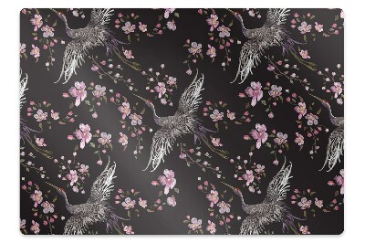 Podložka pod stoličku na podlahu Volavky a kvety