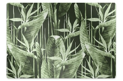 Podložka pod stoličku na podlahu Tropické listy a stonky v lese,