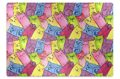 Podložka pod stoličku na kolieskach Šťastné mačky