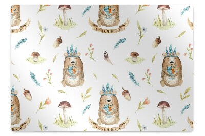 Ochranná podložka pod stoličku Indiánsky medveď