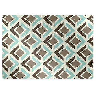 Podložka pod stoličku na kolieskach Geometrický vzor s kosoštvorcami,