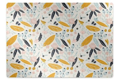 Ochranná podložka pod stoličku Pastelové kvety a listy,