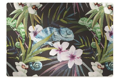 Podložka pod stoličku na kolieskach Modrý chameleón