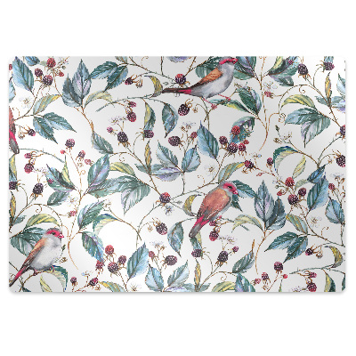 Ochranná podložka pod stoličku Vtáky v malinách