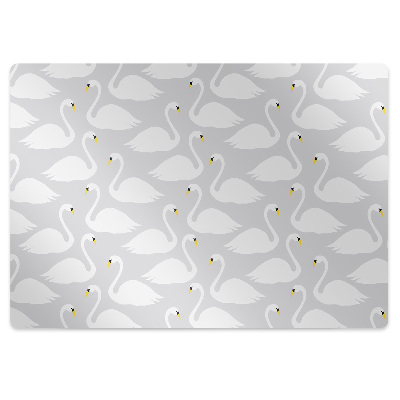 Podložka pod stoličku na podlahu Biele labute