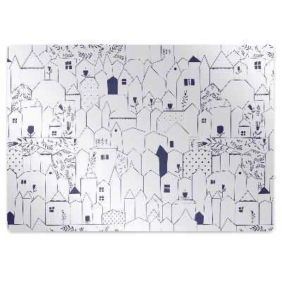 Podložka pod stoličku na kolieskach Nakreslené mesto