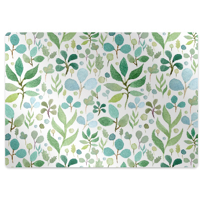 Ochranná podložka pod stoličku Akvarelové zelené lístky a vetvičky,