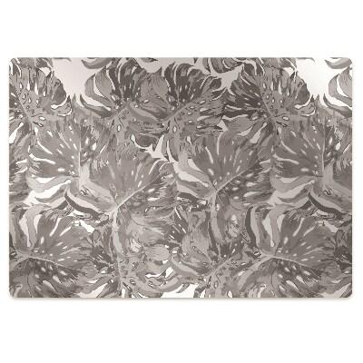 Podložka pod stoličku na podlahu Sivé listy