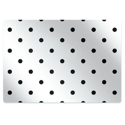 Podložka pod stoličku na kolieskach Čierne bodky na bielom pozadí,
