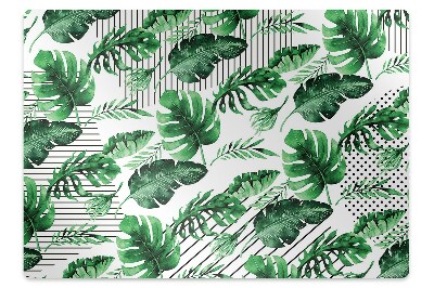 Podložka pod stoličku na podlahu Bodky a listy