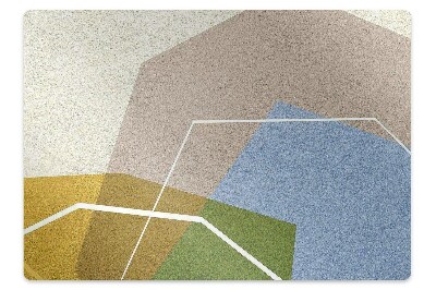 Podložka pod stoličku na kolieskach Geometrické tvary v zemských tónoch,