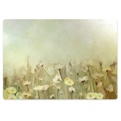 Podložka pod stoličku na kolieskach Pastelová lúka s kvetmi,