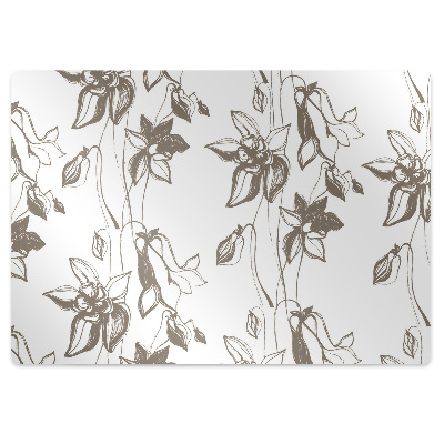 Ochranná podložka pod stoličku Kvetinový vzor s líniovými kresbami,