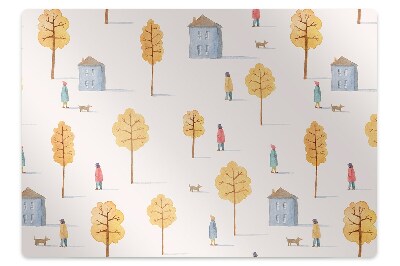 Podložka pod stoličku na kolieskach Domy medzi stromami