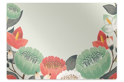 Ochranná podložka pod stoličku Kvetinový vzor s pastelovými farbami,