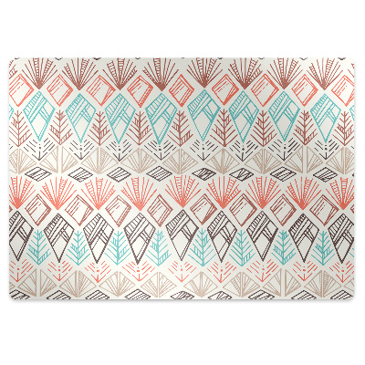 Podložka pod stoličku na podlahu Geometrický etno vzor s diamantmi,