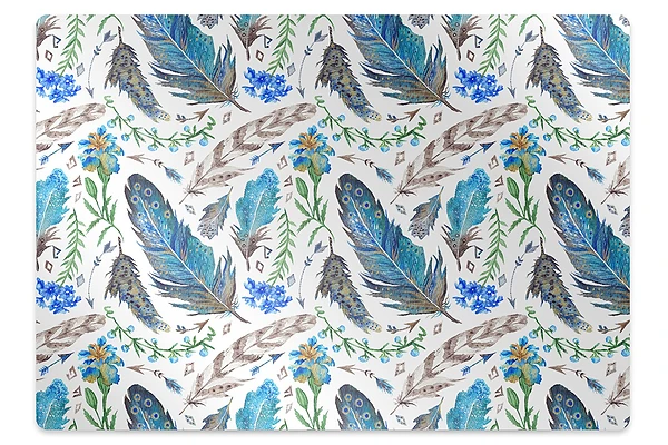 Podložka pod stoličku na kolieskach Vtáčie perá