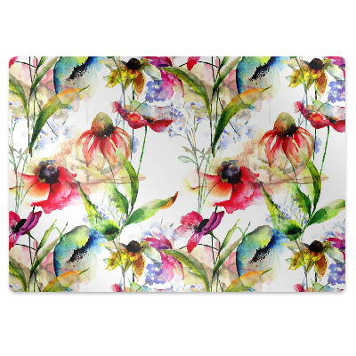 Podložka pod stoličku Akvarelový kvetinový vzor s listami,