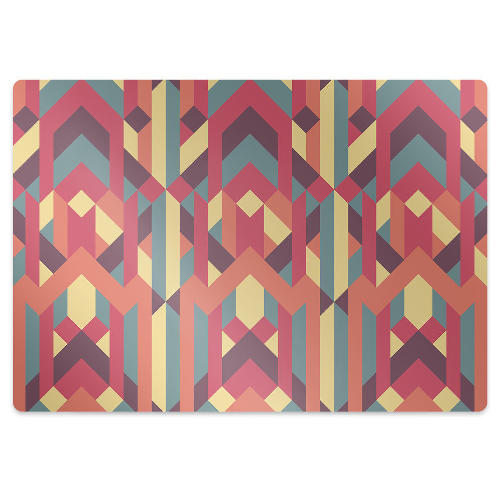 Podložka pod stoličku Geometrický retro vzor s trojuholníkmi,