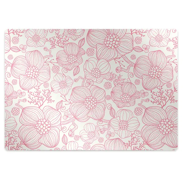 Podložka pod stoličku na kolieskach Obrysové kvety