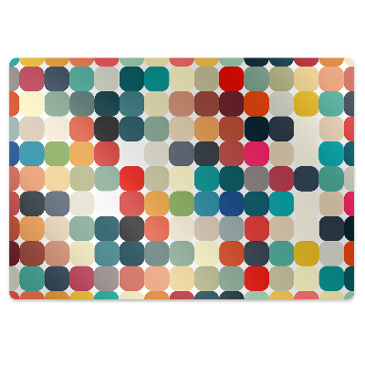 Ochranná podložka pod stoličku Farebné zaoblené štvorce v mriežke,