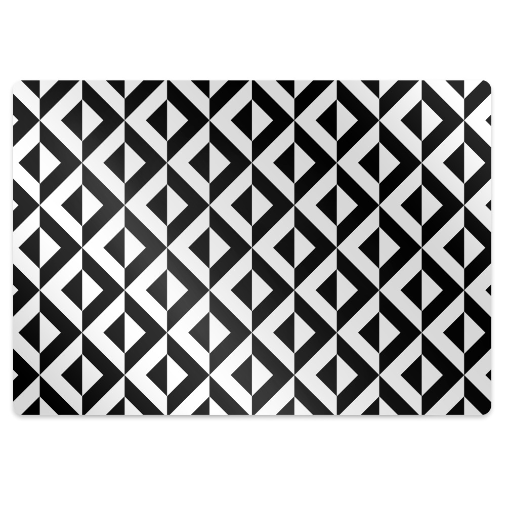 Ochranná podložka pod stoličku Čierno-biele geometrické diamanty,