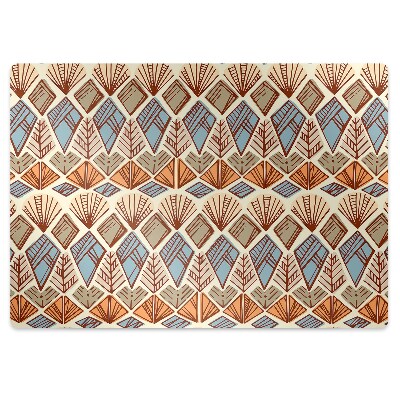 Podložka pod stoličku na kolieskach Etnický hnedý vzor