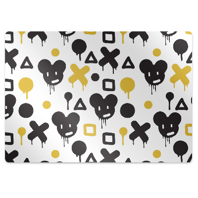 Podložka pod stoličku Čierne a žlté graffiti