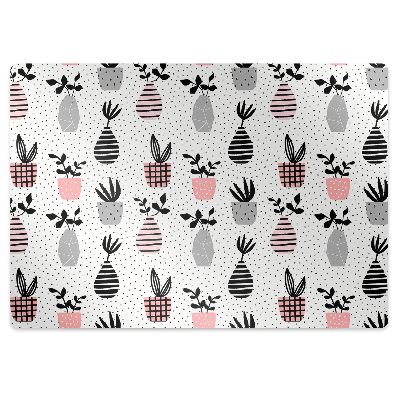 Podložka pod stoličku na kolieskach Kvety vo vázach