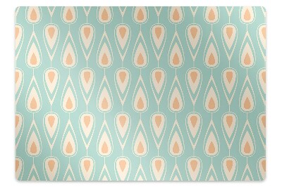 Podložka pod stoličku na kolieskach Retro geometrické kvapky s líniami,