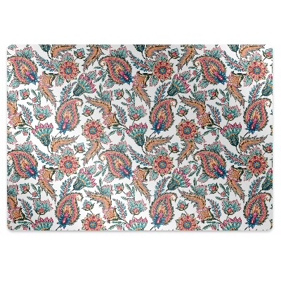 Podložka pod stoličku na podlahu Paisley s kvetinovými prvkami,