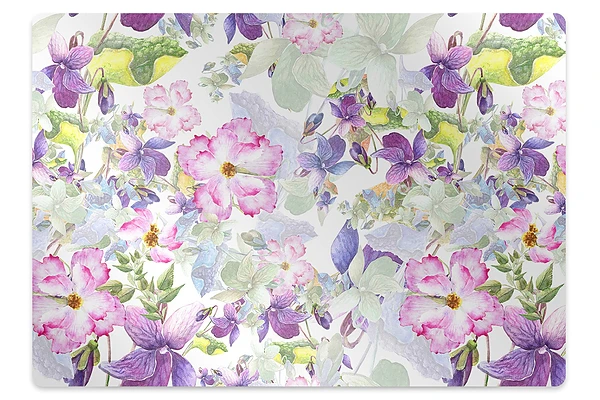 Podložka pod stoličku Kvetinový akvarelový vzor orchideí a pivoniek,