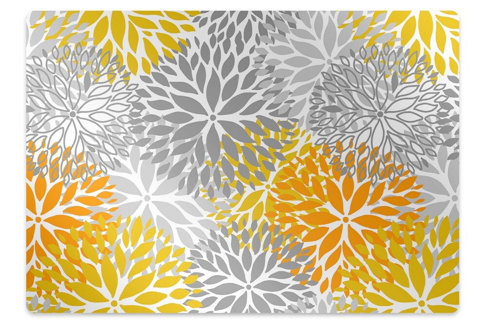 Podložka pod stoličku na kolieskach Chryzantémy