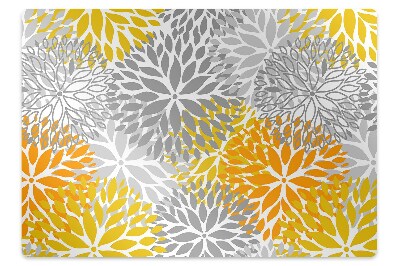 Podložka pod stoličku na kolieskach Chryzantémy