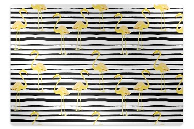 Podložka pod stoličku na kolieskach Zlatí plameniaci