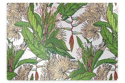 Podložka pod stoličku Tropický botanický vzor s palmovými listami,