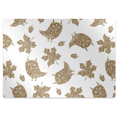 Ochranná podložka pod stoličku Listy a sovy