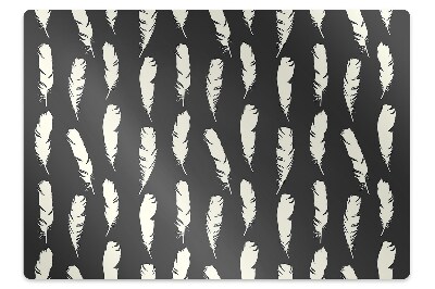 Podložka pod stoličku na kolieskach Biele perie