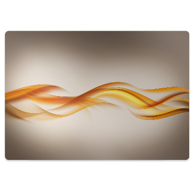 Podložka pod stoličku Abstraktné oranžové vlny na béžovom,