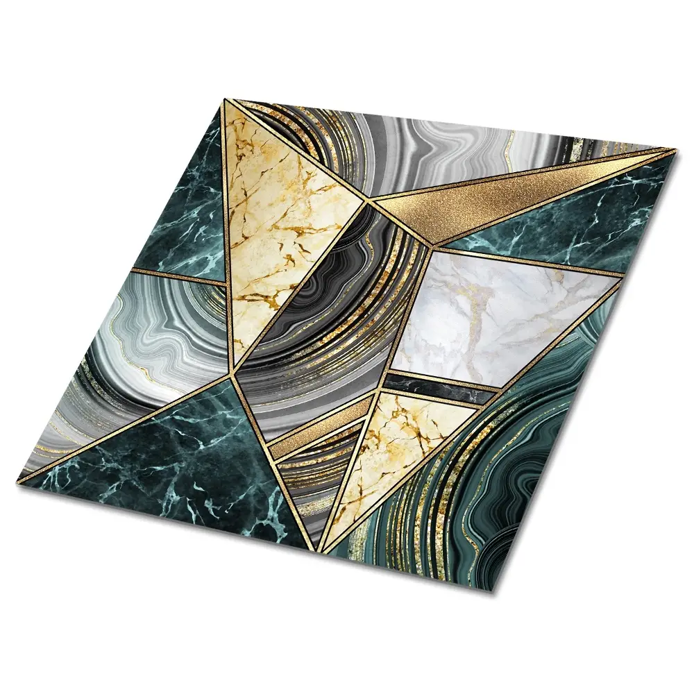 Vinylová dlažba s geometrickým mramorovým vzorom