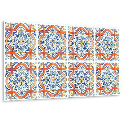 Stenový panel s grafikou v štýle Azulejos