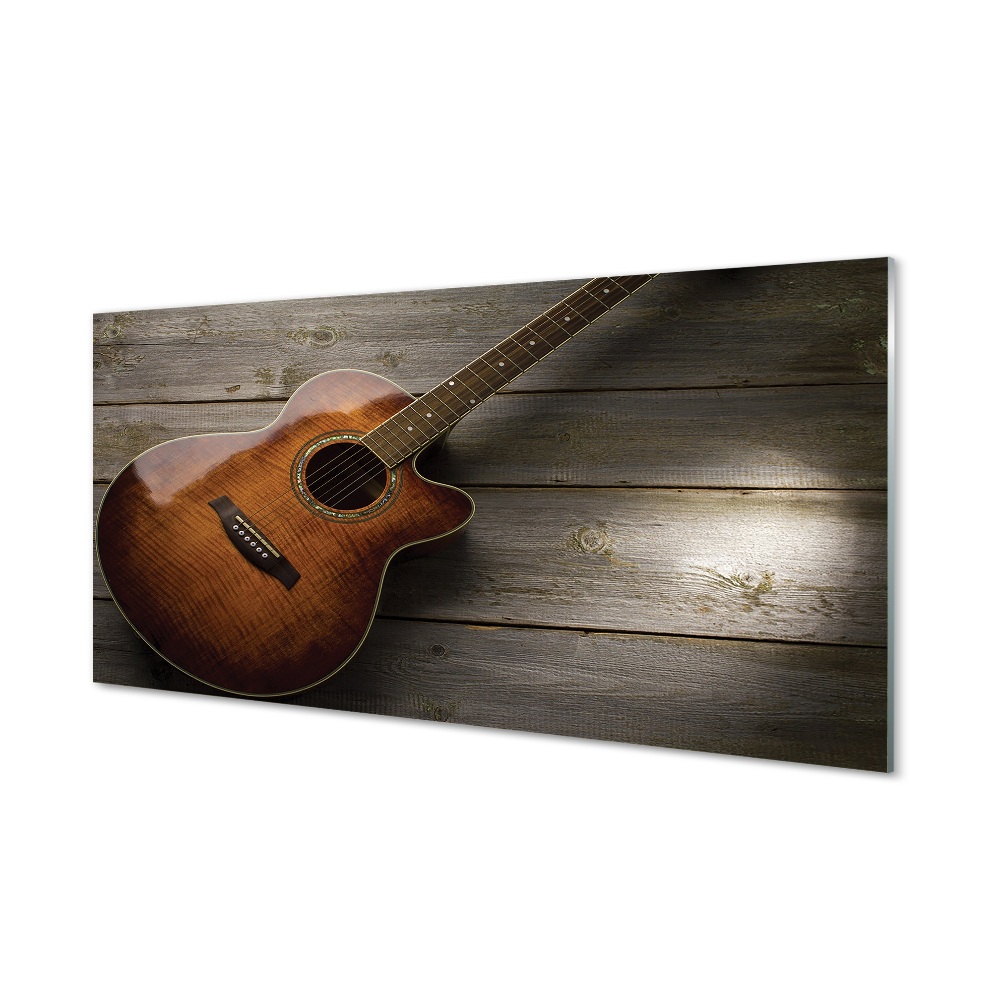 Obraz na skle Gitara na podlahe